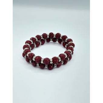 Knotband strass bordeaux 