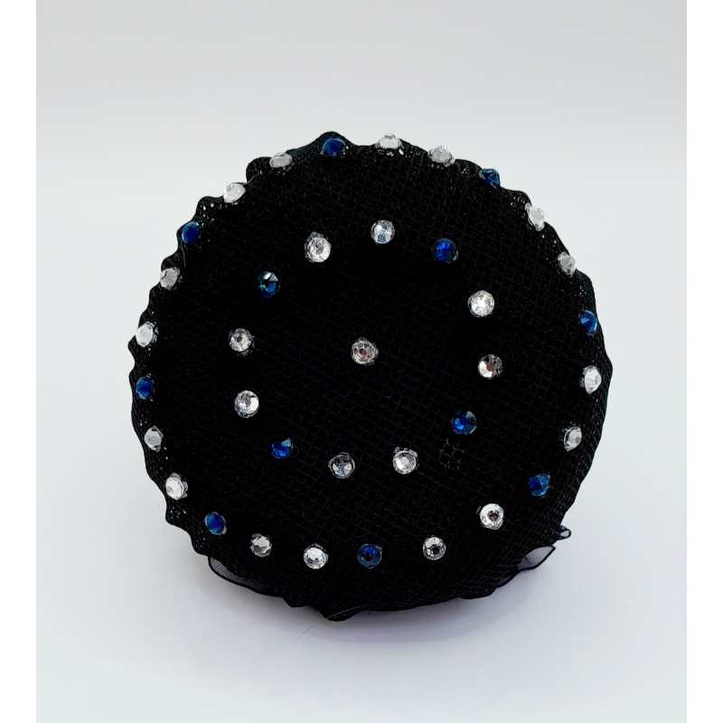 Knotnetje elastisch zwart: grijs -zwart - crystal