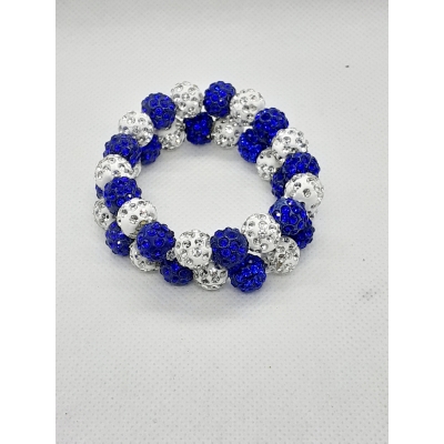 Knotband blauw-wit