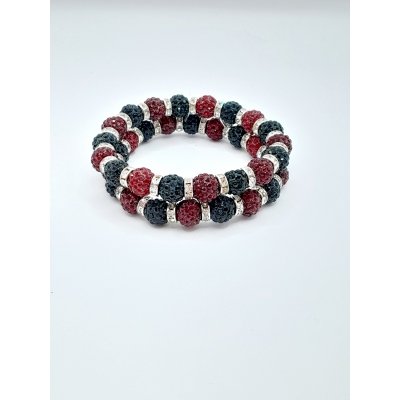 Knotband strass bordeaux - zwart 